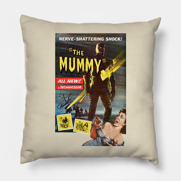 The Mummy 1959 Movie Poster Pillow by MovieFunTime