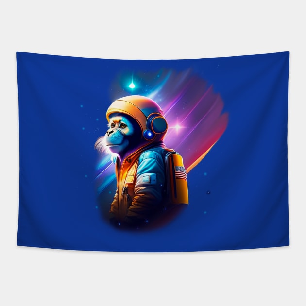 a monkey in outer space Tapestry by enyeniarts