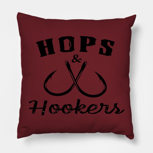 Hops and Hookers Fishing Pillow by mizoneroberto