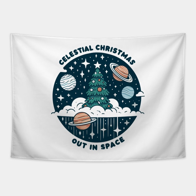 Celestial Christmas: Out in Space Tapestry by STICKERSPRITZ
