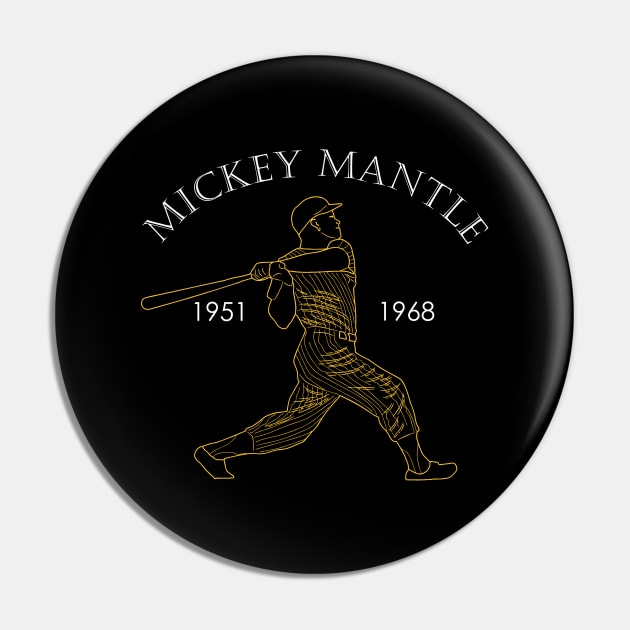 mickey mantle Pin by Visualoctane 