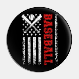 American Flag Team Baseball Pin