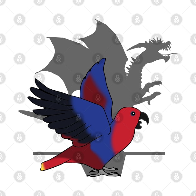 Female Eclectus Dragon Shadow by FandomizedRose