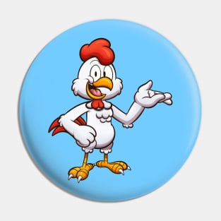 Friendly Cartoon Chicken Pin