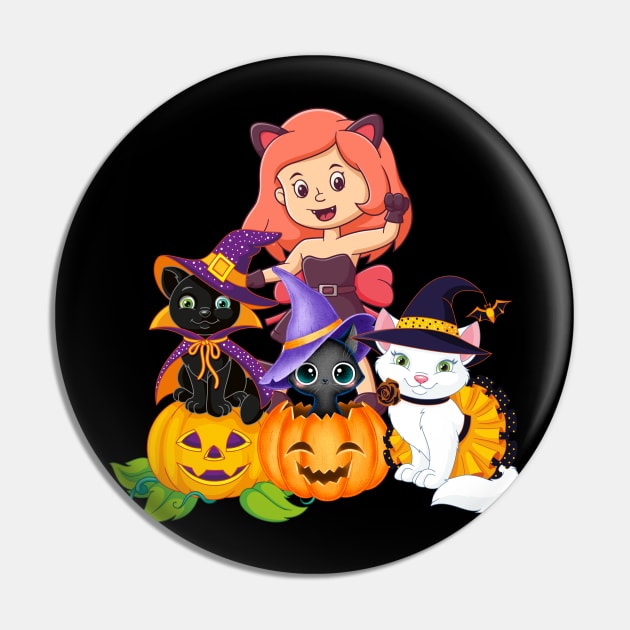 funny witch and her cats enjoy in halloween Pin by funnyd