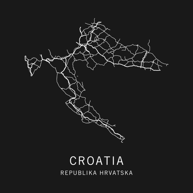 Croatia Road Map by ClarkStreetPress