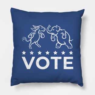 Vintage 1950's Vote Boxing Animals (White) Pillow