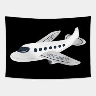 Just Winging It Airplane Shirt Tapestry