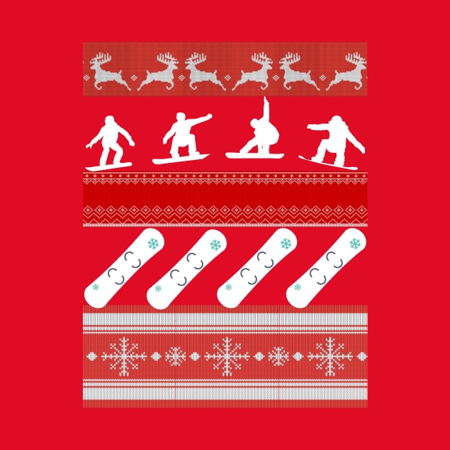 Ugly Christmas style Freestyle snowboarder on Christmas by Artstastic