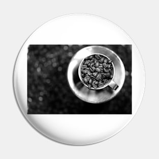 Coffee beans with black and white Pin