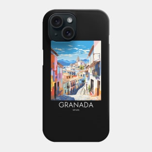 A Pop Art Travel Print of Granada - Spain Phone Case