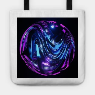 Bright Colorful Swirling Metallic Ribbon Sphere Tote