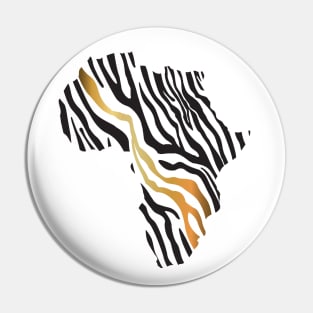 Africa Map Afrocentric Zebra Animal Print Pin