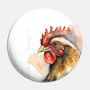 Water colour hen Pin