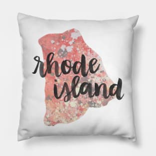 rhode island - calligraphy and abstract state outline Pillow