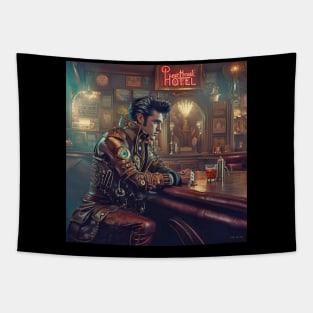 Elvis Heartbreak Hotel Steampunk Tapestry