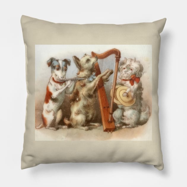 This Pack of Dogs Provides Sunday Music in the Park Pillow by Star Scrunch