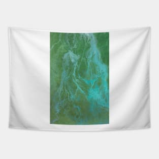 Blue and green color abstract painting Tapestry