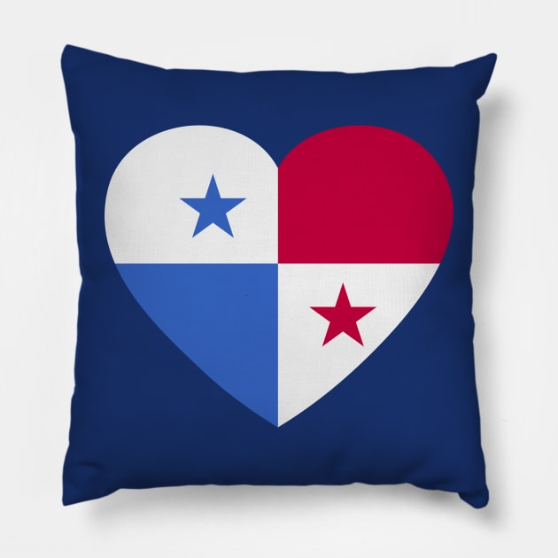 I Love Panama // Heart-Shaped Panamanian Flag Pillow by SLAG_Creative