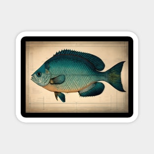 Bluegill Fish Print Magnet