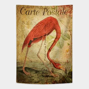 The Flamingo - Vintage French Postcard Tapestry
