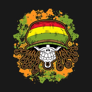 Jamaican Rasta Skull T-Shirt