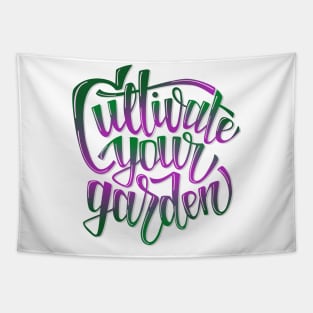 Cultivate Your Garden - lettering glossy gradient Tapestry