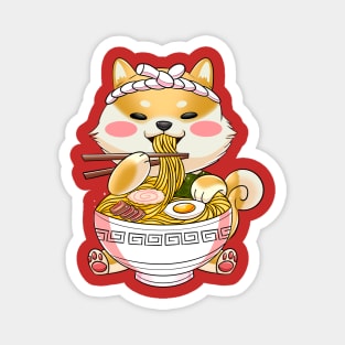 Shiba Inu Eating Ramen Magnet