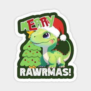 Merry Rawrmas Christmas Dinosaur Cute Great Kids Boys Girls Magnet