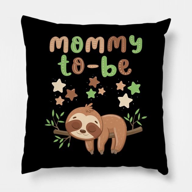 Mommy to be Baby shower Hello little One Sweet little sleeping sloth cute baby outfit Pillow by BoogieCreates