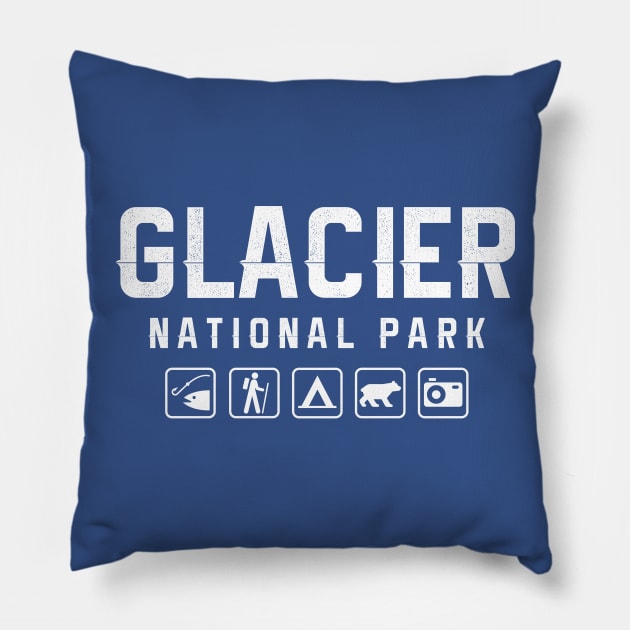 Glacier National Park, Montana Pillow by npmaps