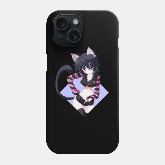 Cute Neko Anime Girl Phone Case by Randomart