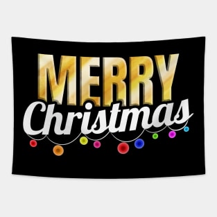 Light Chain Decorated Merry Christmas Tapestry