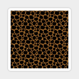 Black Leopard Print in Brown Background Magnet