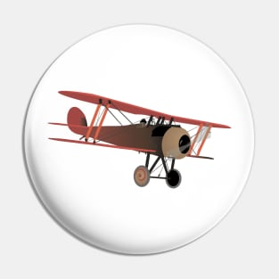 Red World War I Biplane Pin