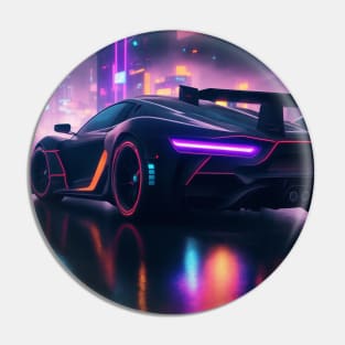 Asian Neon Velocity: Futuristic Thrill Ride Pin