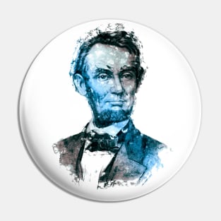 Abraham Lincoln the 16th American President Watercolor Portrait Pin