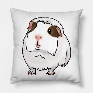 White, Brown Eye Patches Crested Guinea Pig Pillow