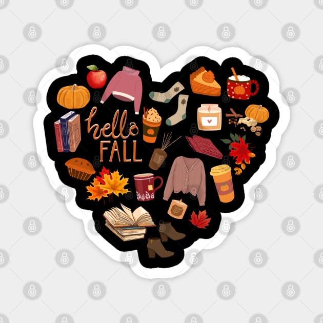 Boo Happy halloween Hello October heart Autumn is my favorite season, love Fall pumpkin Magnet by BoogieCreates