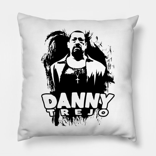 Danny Trejo Digital illustration design Pillow by Color-Lab