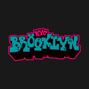 Brooklyn New York - Embrace the Urban Vibe with this colorful bold Graffiti Style design T-Shirt