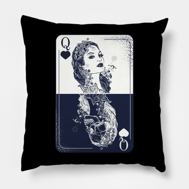 Queen of hearts Pillow by Escape Reality Comics