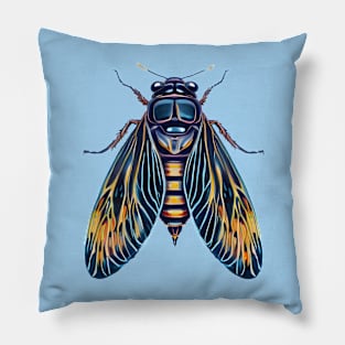 Cicada acrylic painting design Pillow