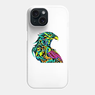 lake mecha peregrine falcon halcon ecopop in mexican techno organic tribal totonac patterns Phone Case