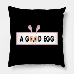 Every Bunny Loves A Good Egg (black ver.) Pillow