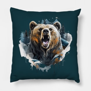 Roaring bear Pillow