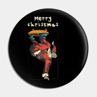 Santa claus skateboard Pin