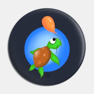 Turtle with a Balloon Pin