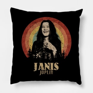 Retro Sunset Janis Joplin Pillow