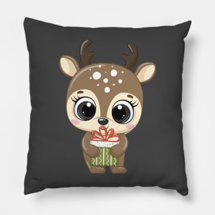 Cute reindeer for new year and christmas Pillow